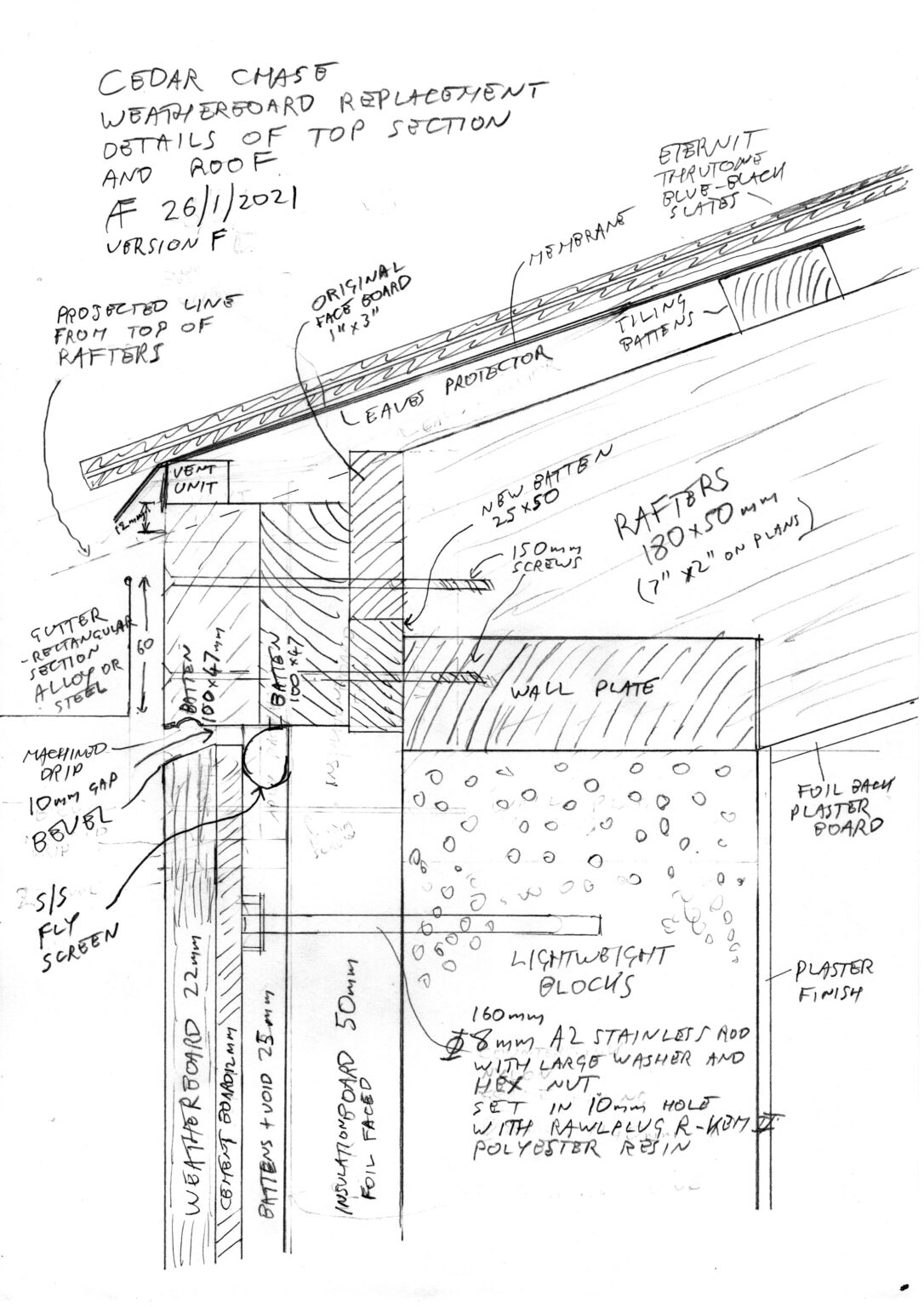 Drawings for Weatherboard Replacement Cedar Chase