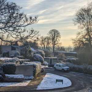 A view across Cedar Chase with a dusting of snow