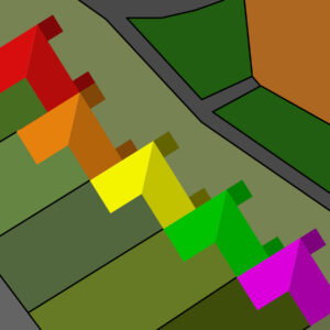 Colourful abstract image based on part of the plan of Cedar Chase